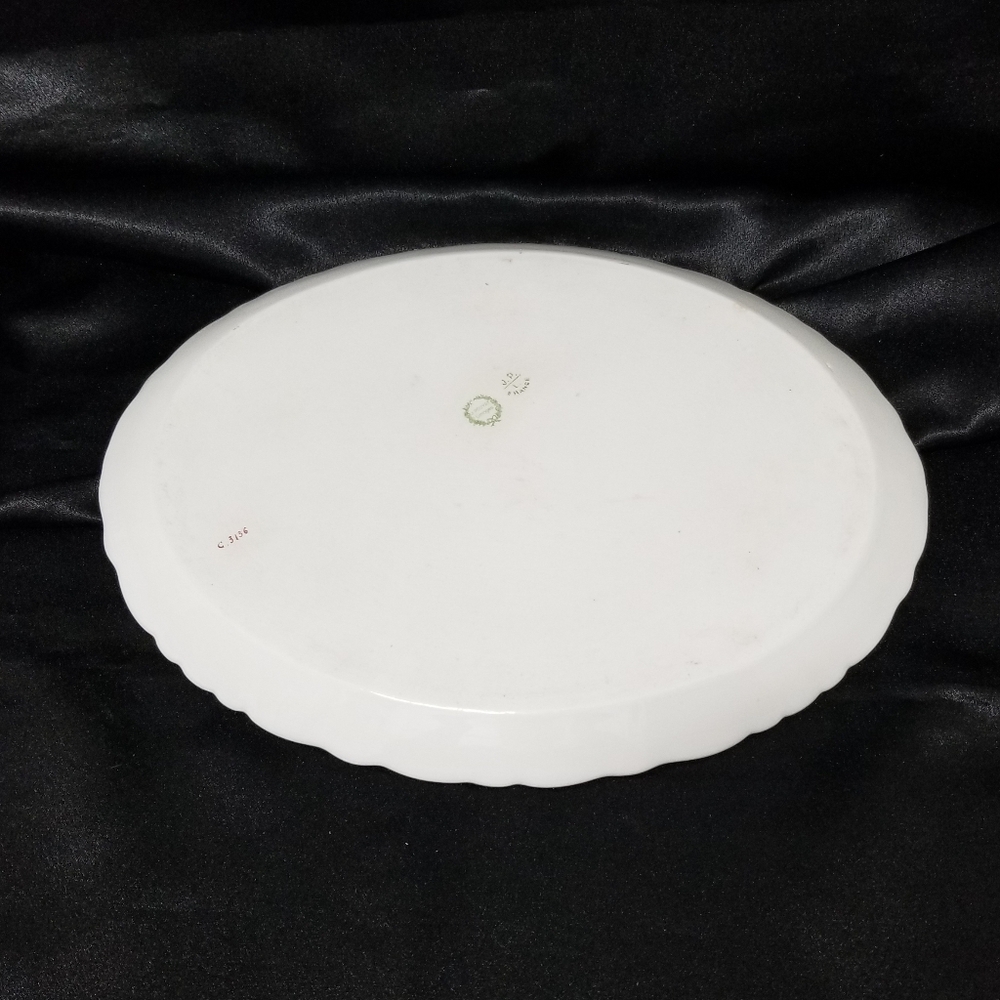 Jean Pouyat Limoges Early 1900's French Hand-painted Floral Print Oblong Platter - Picture 4 of 11